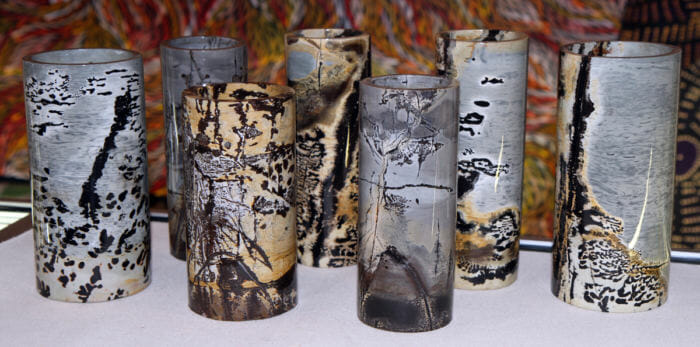 Dendritic Limestone Vases